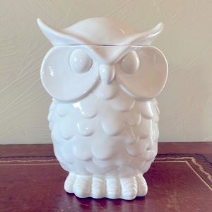 Creamy White Owl Storage Jar - Like New!